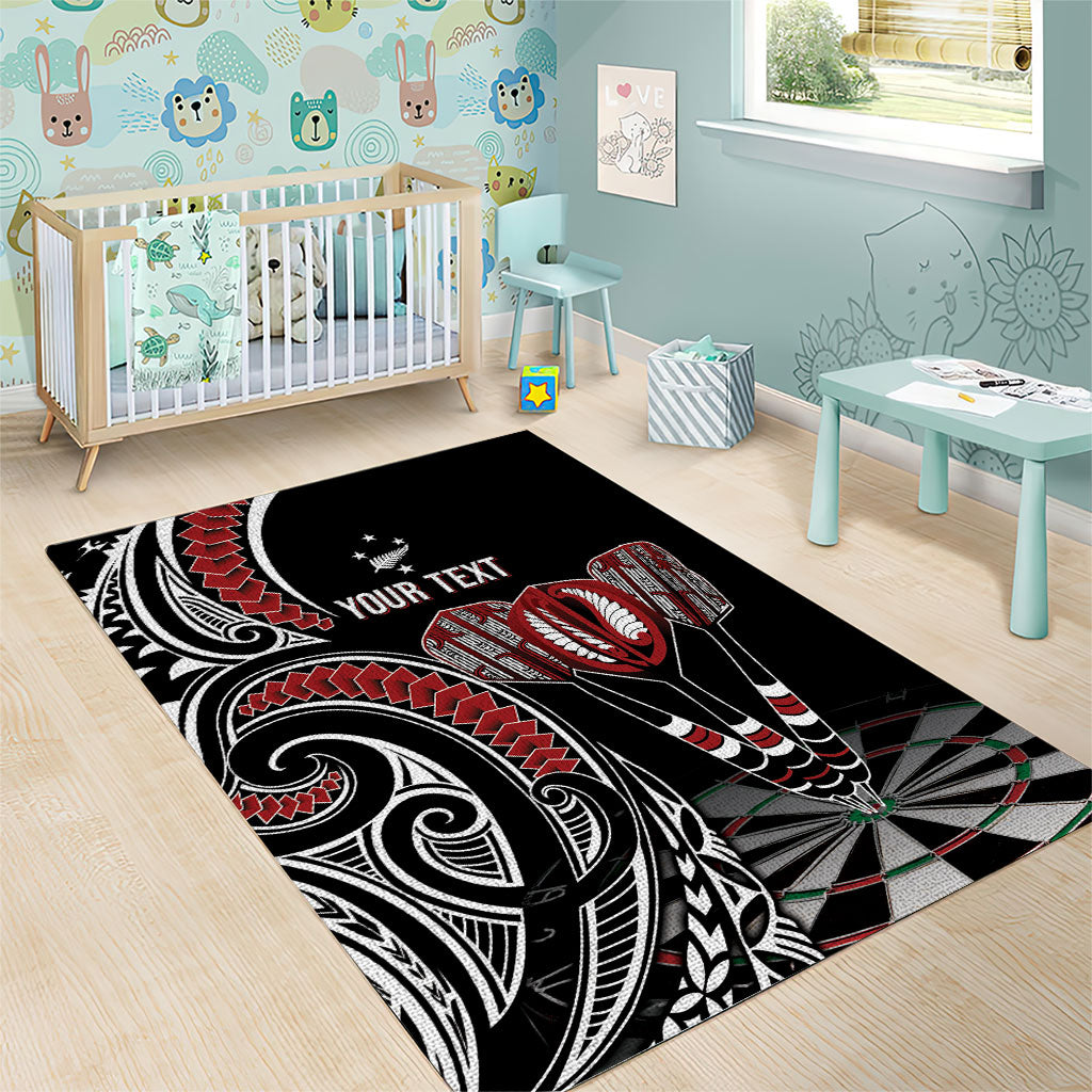 New Zealand Darts Personalized Hei Manaia Area Rug Classic Kowhaiwhai