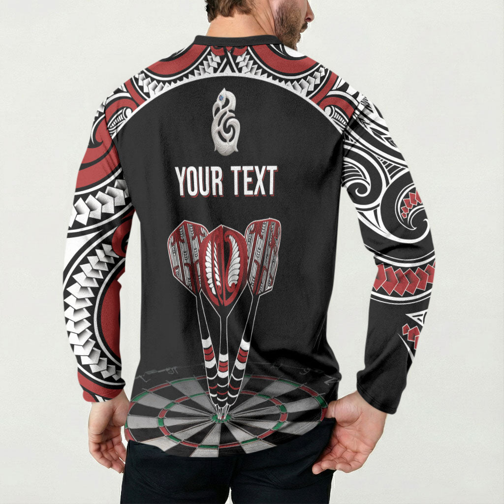 New Zealand Darts Personalized Hei Manaia Button Sweatshirt Classic Kowhaiwhai