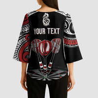 New Zealand Darts Personalized Hei Manaia Kimono Sleeve Blouse Classic Kowhaiwhai