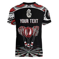 New Zealand Darts Personalized Hei Manaia Women V-Neck T-Shirt Classic Kowhaiwhai