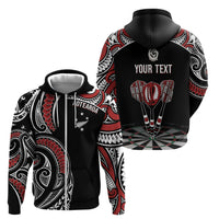 New Zealand Darts Personalized Hei Manaia Zip Hoodie Classic Kowhaiwhai