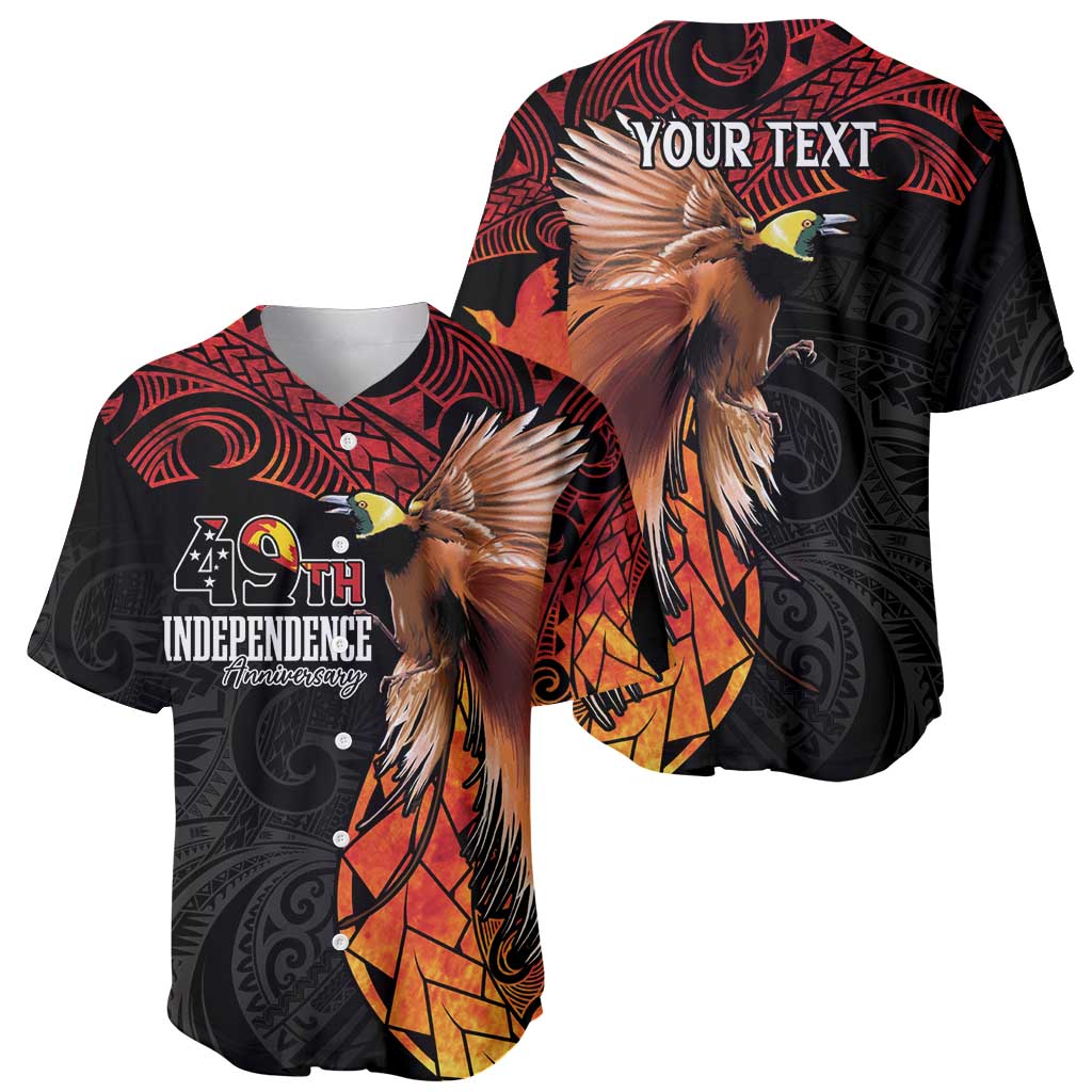 Papua New Guinea Personalised Baseball Jersey Grunge Style 49th Independence Anni
