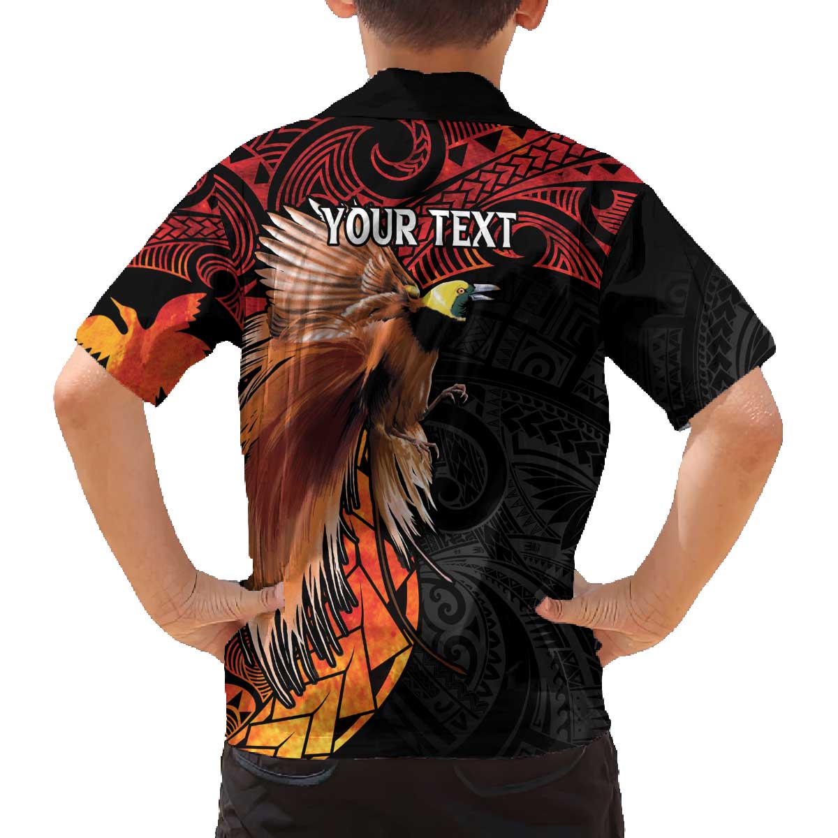 Papua New Guinea Personalised Family Matching Off The Shoulder Long Sleeve Dress and Hawaiian Shirt Grunge Style 49th Independence Anni LT7 - Polynesian Pride