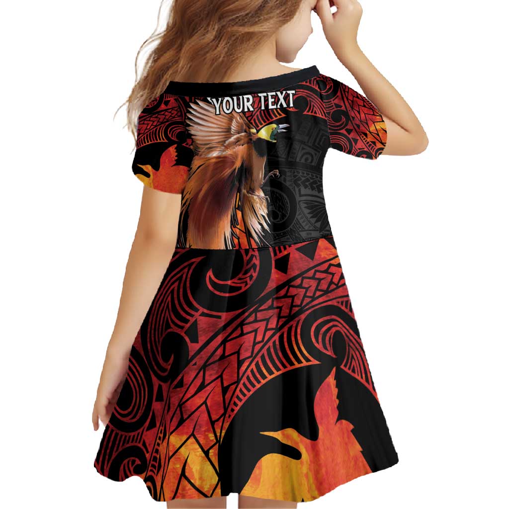 Papua New Guinea Personalised Family Matching Off Shoulder Maxi Dress and Hawaiian Shirt Grunge Style 49th Independence Anni