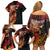 Papua New Guinea Personalised Family Matching Off Shoulder Short Dress and Hawaiian Shirt Grunge Style 49th Independence Anni