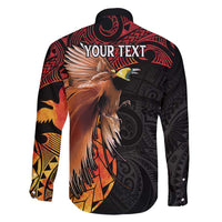 Papua New Guinea Personalised Family Matching Short Sleeve Bodycon Dress and Hawaiian Shirt Grunge Style 49th Independence Anni LT7 - Polynesian Pride