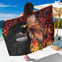 Papua New Guinea Sarong Grunge Style 49th Independence Anni LT7 One Size 44 x 66 inches Black Red - Polynesian Pride