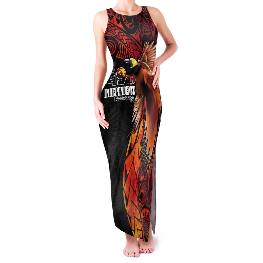 Papua New Guinea Personalised Tank Maxi Dress Grunge Style 49th Independence Anni