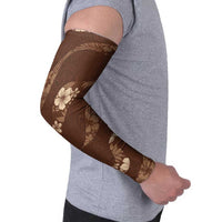 Aloha Hawaii Floral Tapa Arm Sleeves Patchwork Mocha - Polynesian Pride