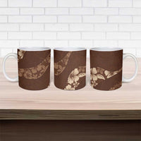 Aloha Hawaii Floral Tapa Ceramic Mug Patchwork Mocha - Polynesian Pride
