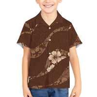 Aloha Hawaii Floral Tapa Hawaiian Shirt Patchwork Mocha - Polynesian Pride