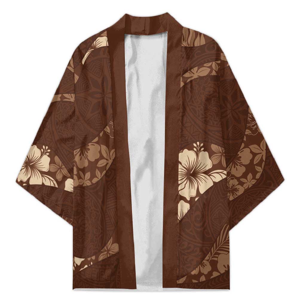 Aloha Hawaii Floral Tapa Kimono Patchwork Mocha - Polynesian Pride
