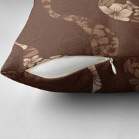 Aloha Hawaii Floral Tapa Pillow Cover Patchwork Mocha - Polynesian Pride