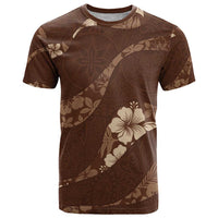 Aloha Hawaii Floral Tapa T Shirt Patchwork Mocha - Polynesian Pride