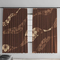Aloha Hawaii Floral Tapa Window Curtain Patchwork Mocha LT7 With Hooks Mocha - Polynesian Pride
