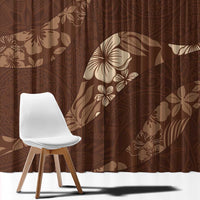 Aloha Hawaii Floral Tapa Window Curtain Patchwork Mocha LT7 - Polynesian Pride