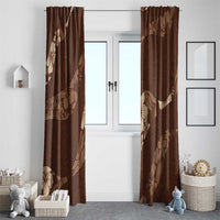 Aloha Hawaii Floral Tapa Window Curtain Patchwork Mocha LT7 - Polynesian Pride