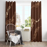 Aloha Hawaii Floral Tapa Window Curtain Patchwork Mocha LT7 - Polynesian Pride