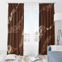 Aloha Hawaii Floral Tapa Window Curtain Patchwork Mocha LT7 - Polynesian Pride