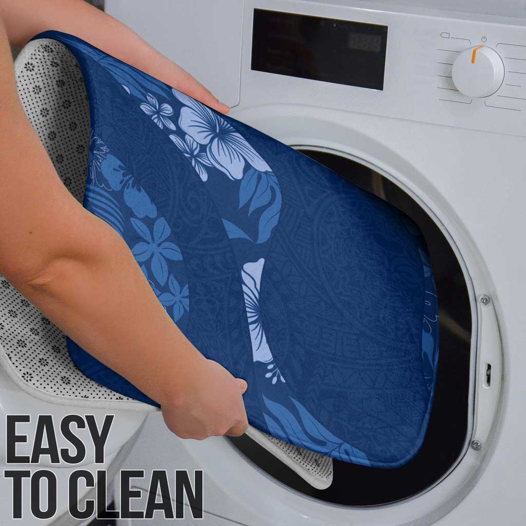 Aloha Hawaii Floral Tapa Bathroom Set Patchwork Navy - Polynesian Pride