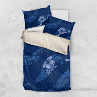Aloha Hawaii Floral Tapa Bedding Set Patchwork Navy - Polynesian Pride