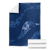 Aloha Hawaii Floral Tapa Blanket Patchwork Navy - Polynesian Pride