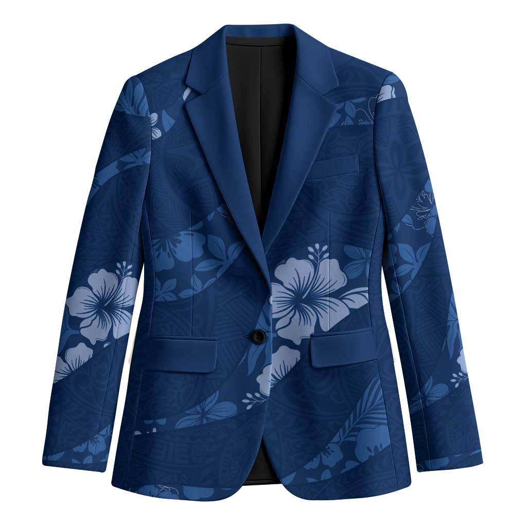 Aloha Hawaii Floral Tapa Blazer Patchwork Navy LT7 Unisex Navy - Polynesian Pride