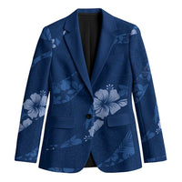 Aloha Hawaii Floral Tapa Blazer Patchwork Navy LT7 Unisex Navy - Polynesian Pride