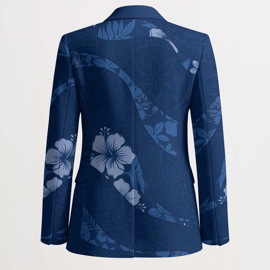 Aloha Hawaii Floral Tapa Blazer Patchwork Navy LT7 - Polynesian Pride