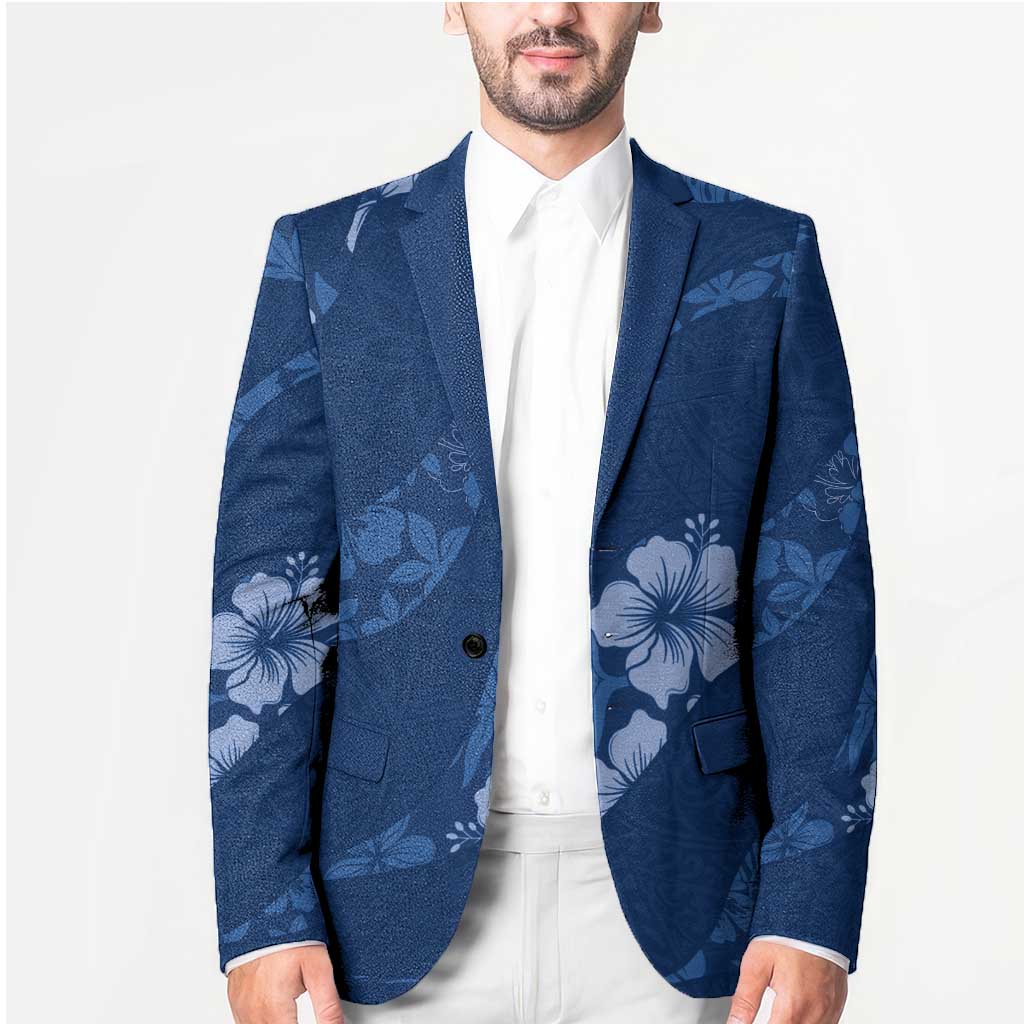 Aloha Hawaii Floral Tapa Blazer Patchwork Navy LT7 - Polynesian Pride