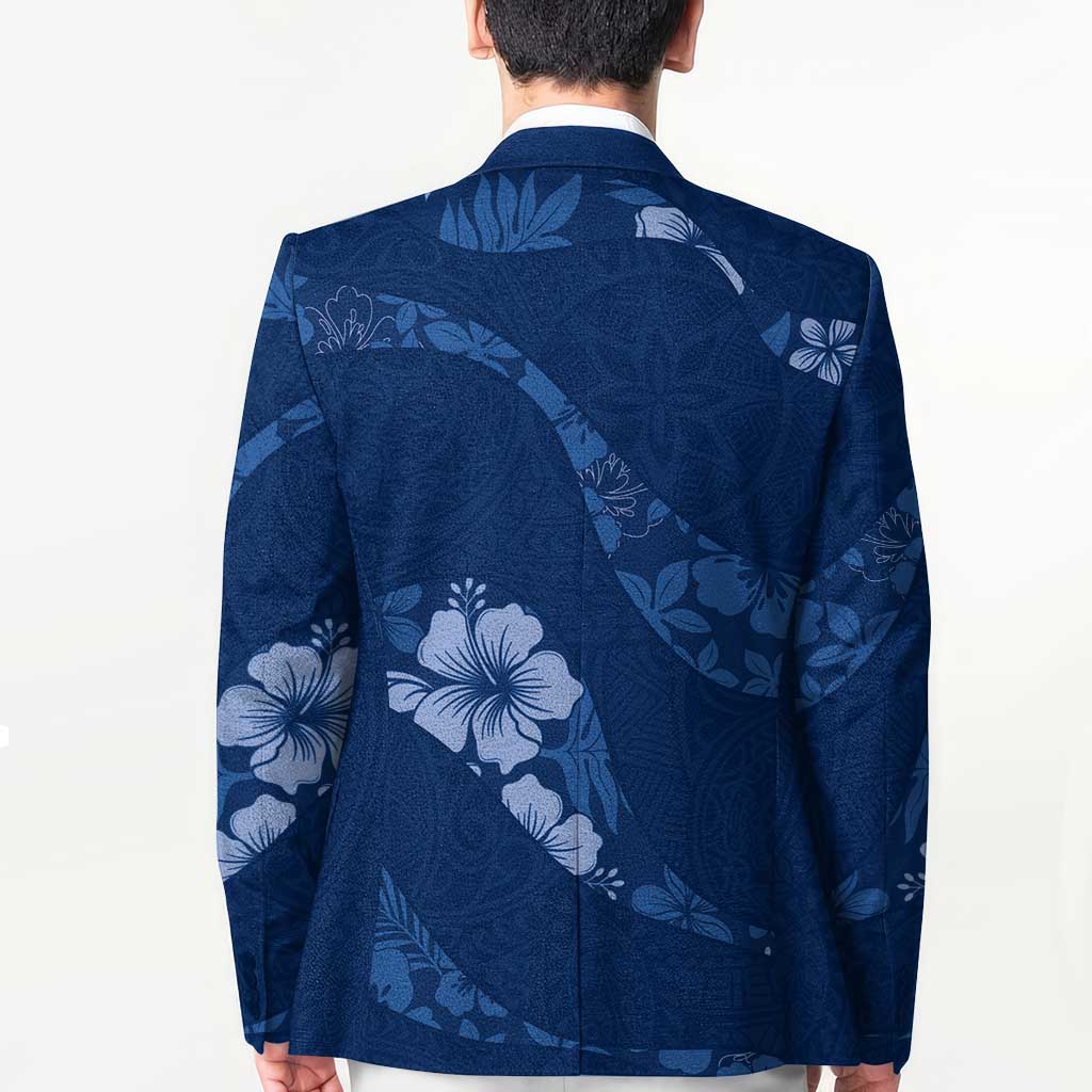 Aloha Hawaii Floral Tapa Blazer Patchwork Navy LT7 - Polynesian Pride