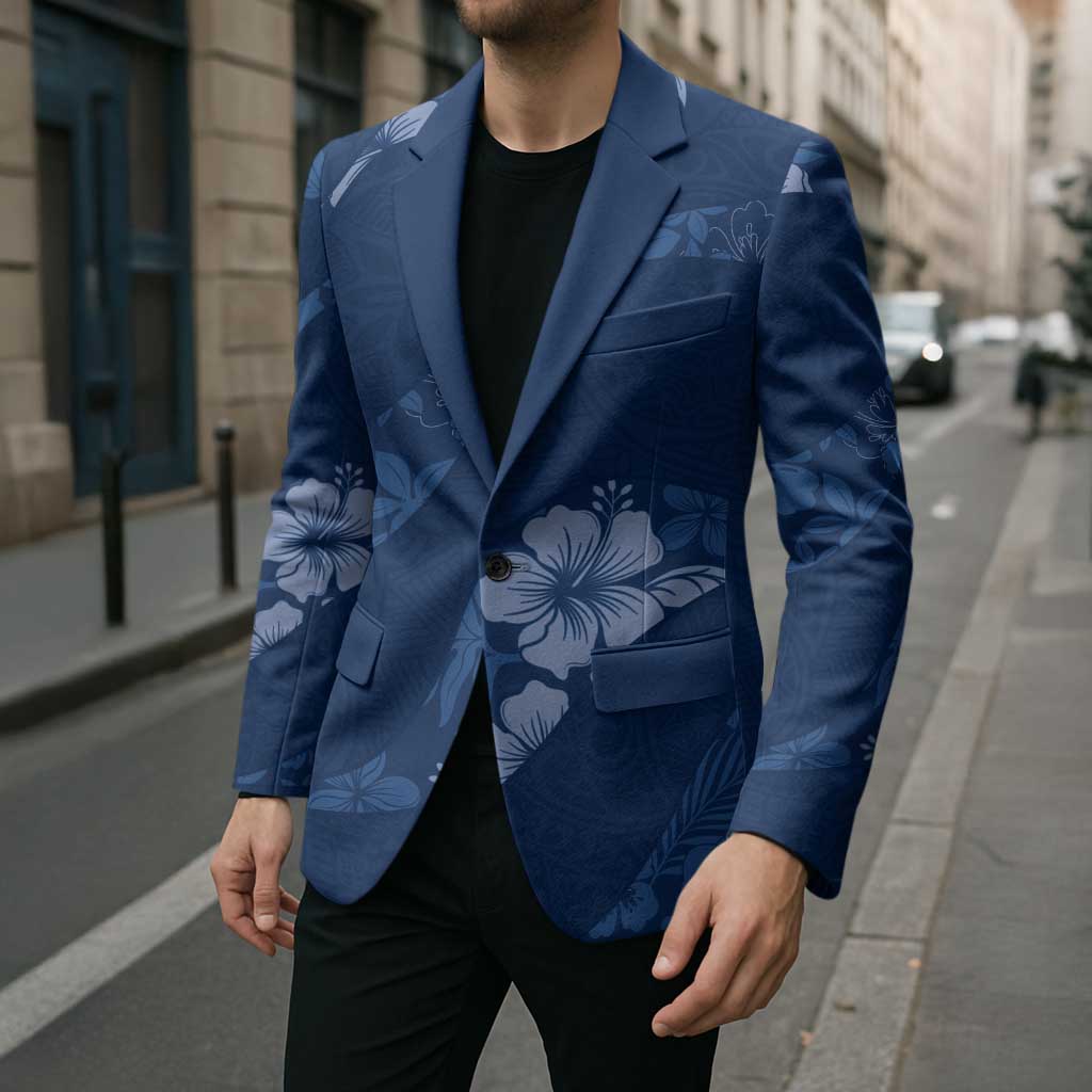 Aloha Hawaii Floral Tapa Blazer Patchwork Navy LT7 - Polynesian Pride