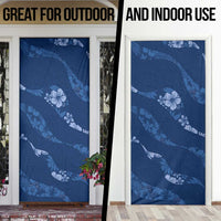 Aloha Hawaii Floral Tapa Door Cover Patchwork Navy - Polynesian Pride