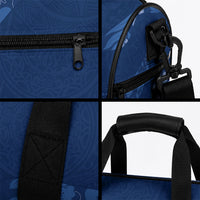 Aloha Hawaii Floral Tapa Duffle Bag Patchwork Navy