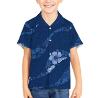 Aloha Hawaii Floral Tapa Hawaiian Shirt Patchwork Navy - Polynesian Pride