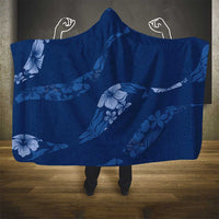 Aloha Hawaii Floral Tapa Hooded Blanket Patchwork Navy - Polynesian Pride