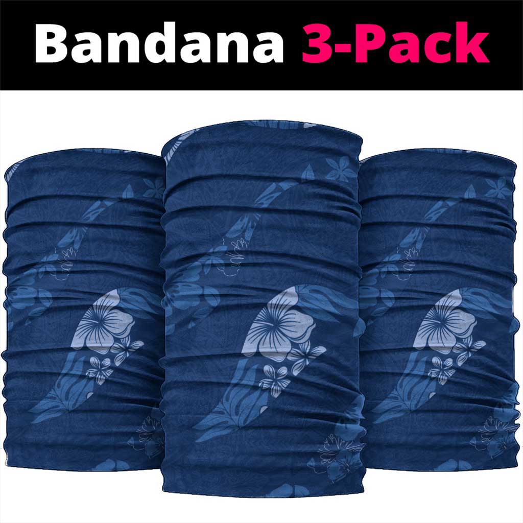 Aloha Hawaii Floral Tapa Neck Gaiter Patchwork Navy - Polynesian Pride