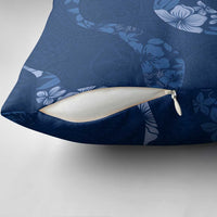 Aloha Hawaii Floral Tapa Pillow Cover Patchwork Navy - Polynesian Pride