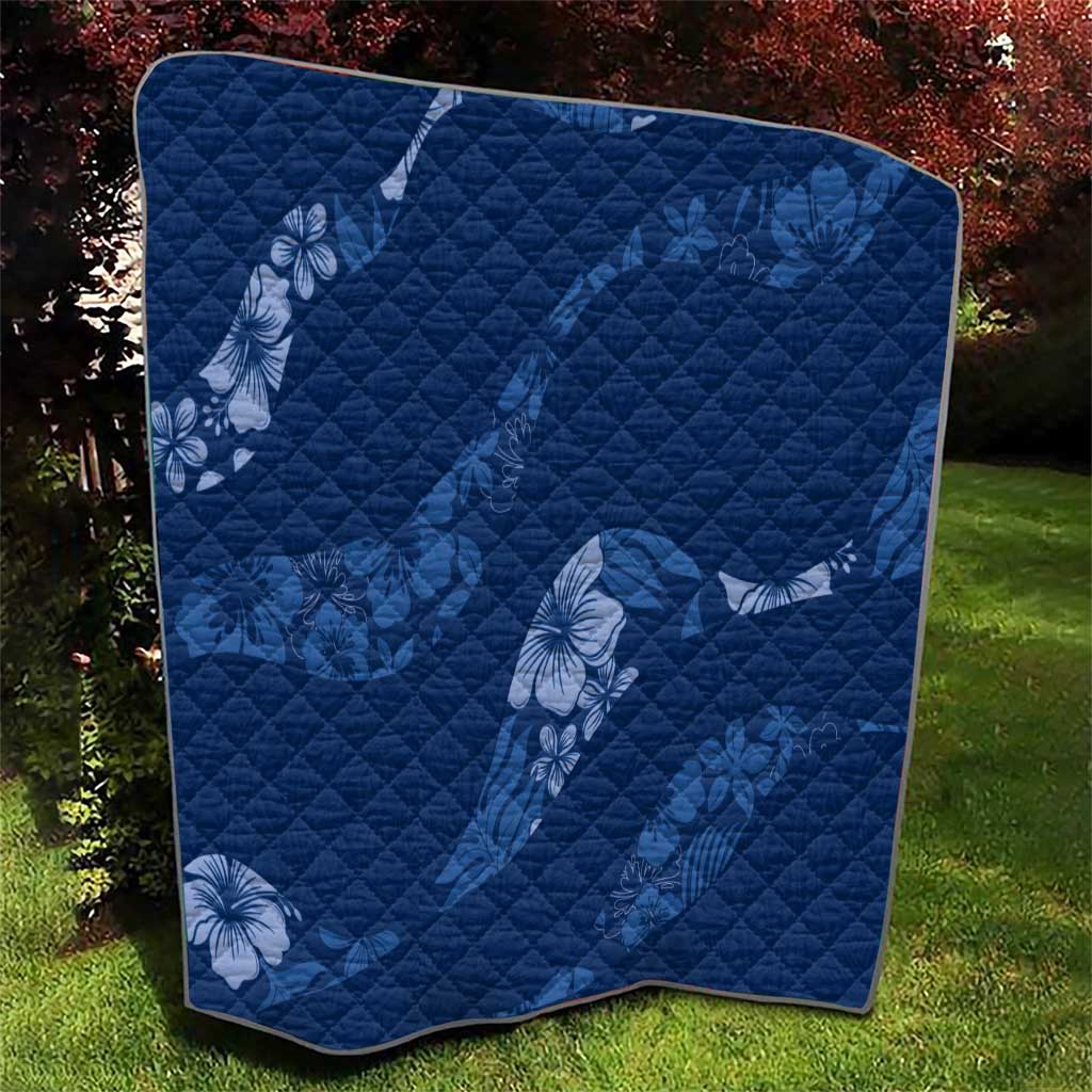 Aloha Hawaii Floral Tapa Quilt Patchwork Navy - Polynesian Pride