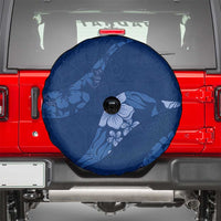 Aloha Hawaii Floral Tapa Spare Tire Cover Patchwork Navy - Polynesian Pride