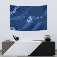 Aloha Hawaii Floral Tapa Tapestry Patchwork Navy - Polynesian Pride