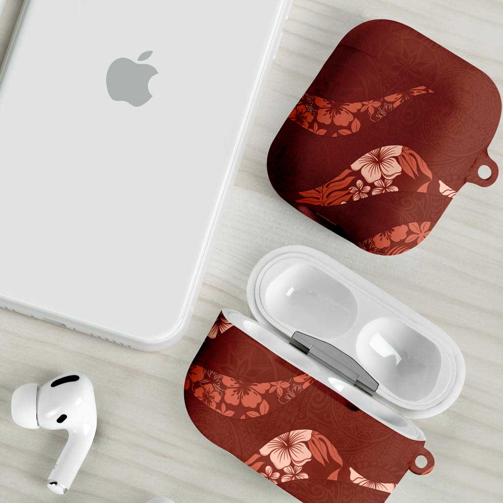 Aloha Hawaii Floral Tapa AirPods Case Patchwork Crimson - Polynesian Pride