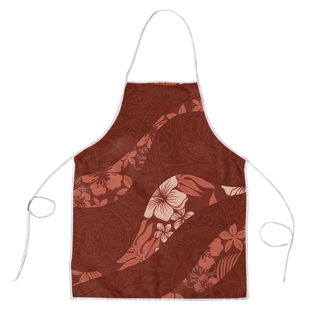 Aloha Hawaii Floral Tapa Apron Patchwork Crimson - Polynesian Pride