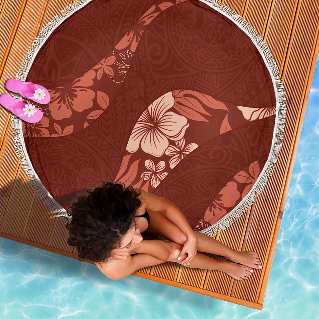 Aloha Hawaii Floral Tapa Beach Blanket Patchwork Crimson - Polynesian Pride