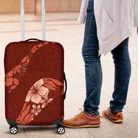 Aloha Hawaii Floral Tapa Luggage Cover Patchwork Crimson - Polynesian Pride