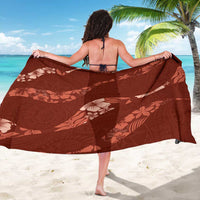 Aloha Hawaii Floral Tapa Sarong Patchwork Crimson - Polynesian Pride
