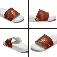 Aloha Hawaii Floral Tapa Slide Sandals Patchwork Crimson LT7 - Polynesian Pride