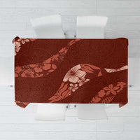 Aloha Hawaii Floral Tapa Tablecloth Patchwork Crimson - Polynesian Pride