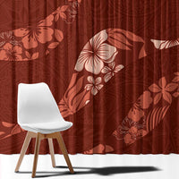 Aloha Hawaii Floral Tapa Window Curtain Patchwork Crimson LT7 - Polynesian Pride