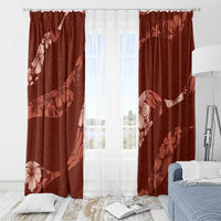 Aloha Hawaii Floral Tapa Window Curtain Patchwork Crimson LT7 - Polynesian Pride